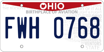 OH license plate FWH0768