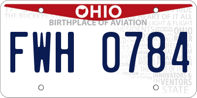 OH license plate FWH0784