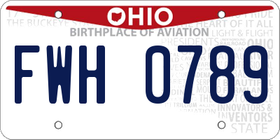 OH license plate FWH0789