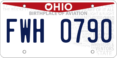 OH license plate FWH0790