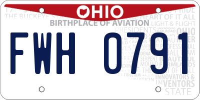 OH license plate FWH0791