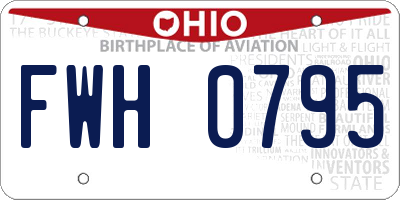 OH license plate FWH0795