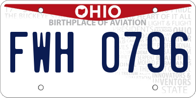 OH license plate FWH0796