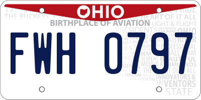 OH license plate FWH0797
