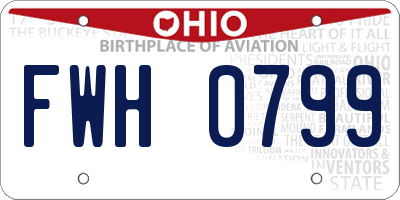 OH license plate FWH0799