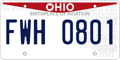 OH license plate FWH0801