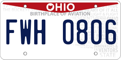 OH license plate FWH0806