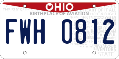 OH license plate FWH0812