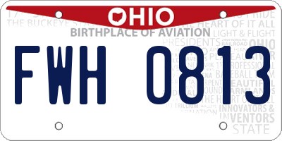 OH license plate FWH0813