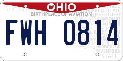 OH license plate FWH0814