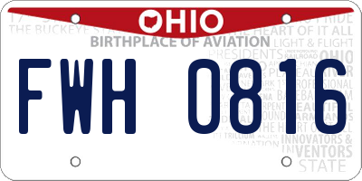 OH license plate FWH0816