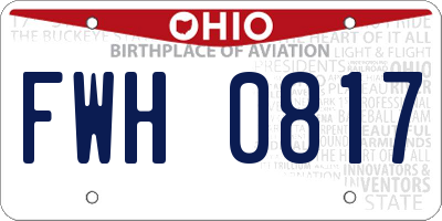 OH license plate FWH0817