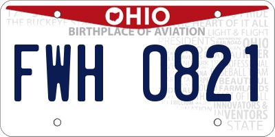 OH license plate FWH0821