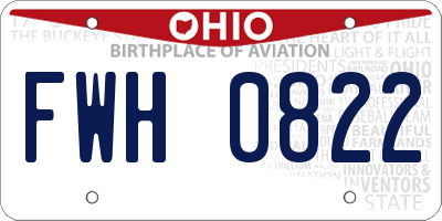 OH license plate FWH0822