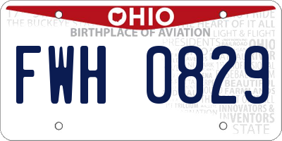 OH license plate FWH0829