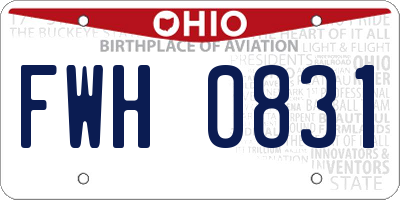 OH license plate FWH0831