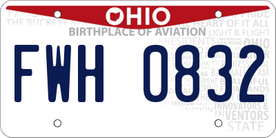 OH license plate FWH0832
