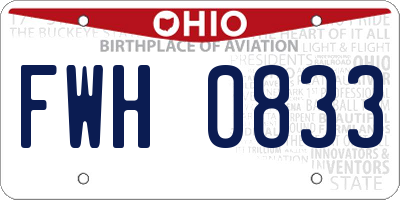 OH license plate FWH0833