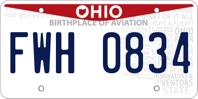 OH license plate FWH0834
