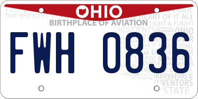 OH license plate FWH0836