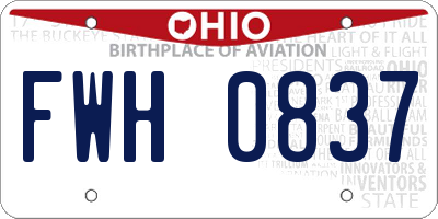 OH license plate FWH0837