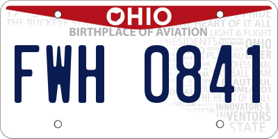 OH license plate FWH0841