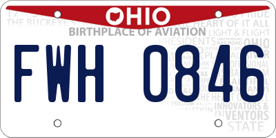 OH license plate FWH0846