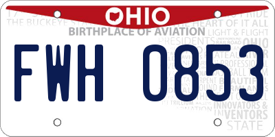 OH license plate FWH0853