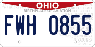 OH license plate FWH0855