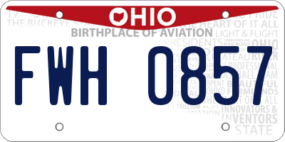 OH license plate FWH0857