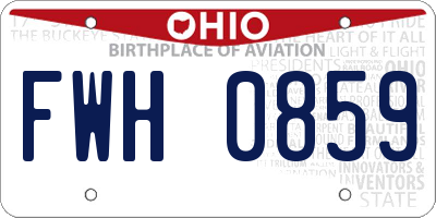 OH license plate FWH0859