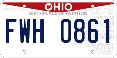 OH license plate FWH0861