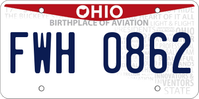 OH license plate FWH0862