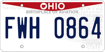 OH license plate FWH0864