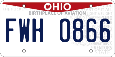 OH license plate FWH0866