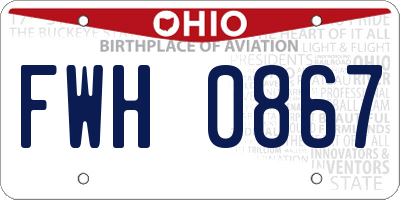 OH license plate FWH0867