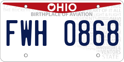 OH license plate FWH0868