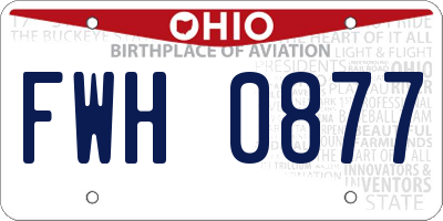 OH license plate FWH0877