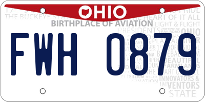 OH license plate FWH0879