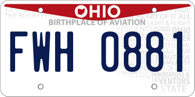 OH license plate FWH0881