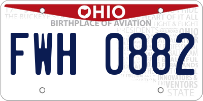 OH license plate FWH0882