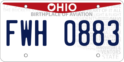 OH license plate FWH0883