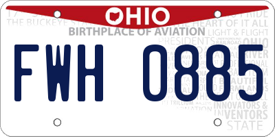 OH license plate FWH0885