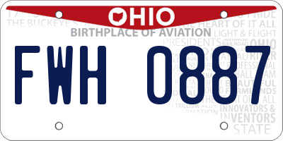 OH license plate FWH0887