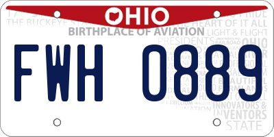 OH license plate FWH0889