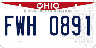 OH license plate FWH0891