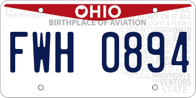 OH license plate FWH0894