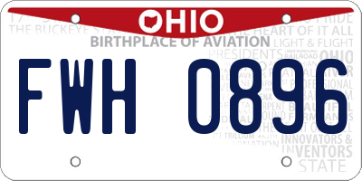 OH license plate FWH0896