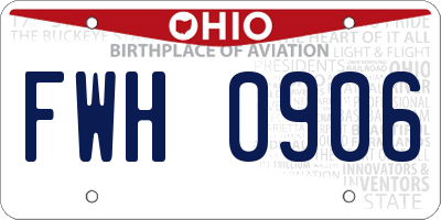 OH license plate FWH0906