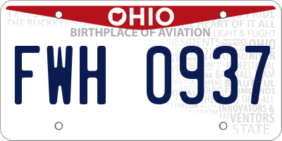 OH license plate FWH0937